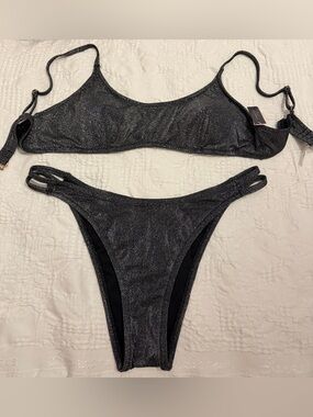 Victoria's Secret Black Sparkle Bikini Set